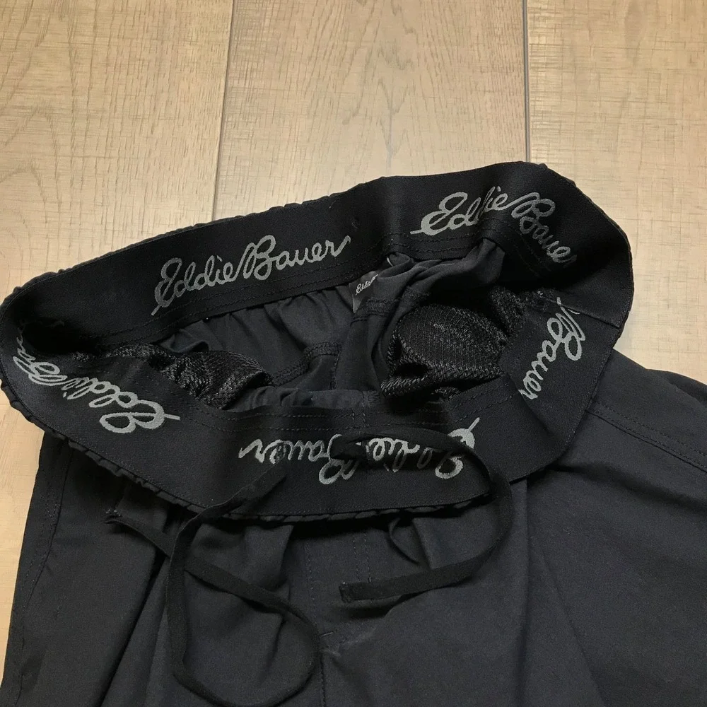 Eddie Bauer Joggers Pants Womens Size 16 Black Pull On Hiking Performance Nylon‎